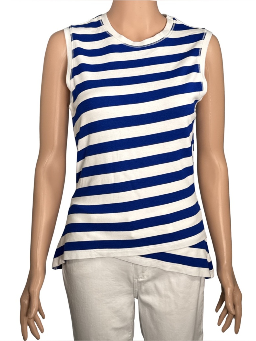 Karen‎ Millen Blue & White Striped Tank Size 10